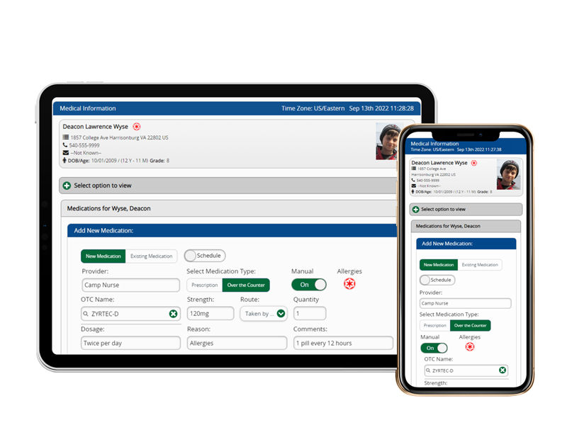 camper transportation check-in screens